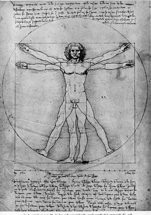 Leonardo Da Vinci - Vitruvian Man, Study of proportions, from Vitruvius's De Architectura