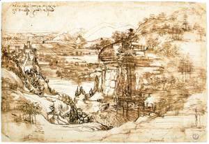Landscape drawing for Santa Maria della Neve on 5th August 1473