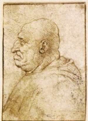 Leonardo Da Vinci - Caricature of a Bald Old Man
