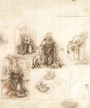Leonardo Da Vinci - Studies For A Nativity