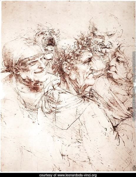 Study Of Five Grotesque Heads