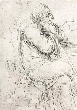 Leonardo Da Vinci - Seated Old Man