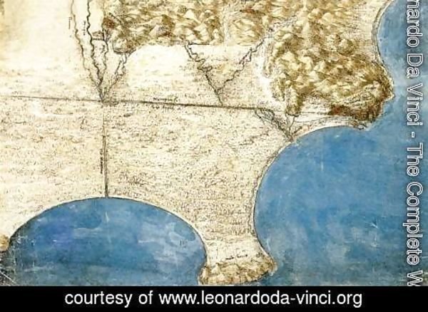 Leonardo Da Vinci - Birds Eye View Of Sea Coast