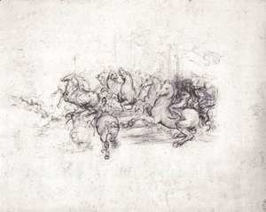 Leonardo Da Vinci - Group of riders in the Battle of Anghiari 1503-04