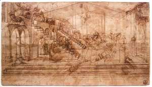 Leonardo Da Vinci - Perspectival study of the Adoration of the Magi c. 1481
