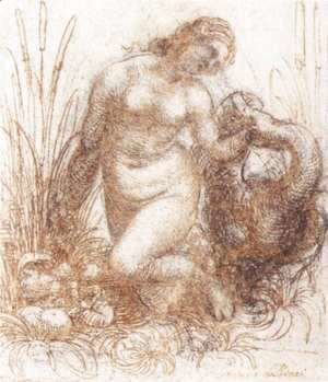 Leonardo Da Vinci - Study for a kneeling Leda  1503-07