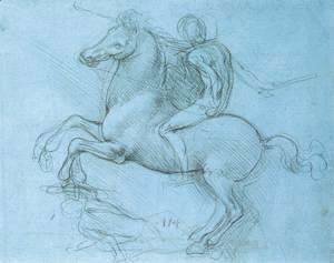 Leonardo Da Vinci - Study for the Sforza monument 1488-89