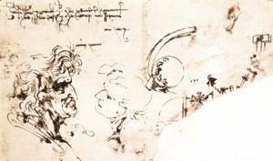 Leonardo Da Vinci - Study sheet (detail) 1478