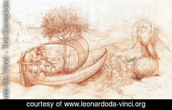 Leonardo Da Vinci - Allegory with wolf and eagle
