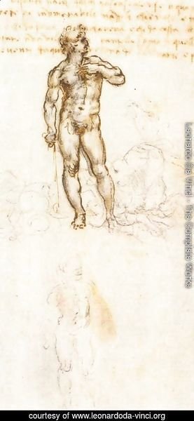 Leonardo Da Vinci - Study of David by Michelangelo