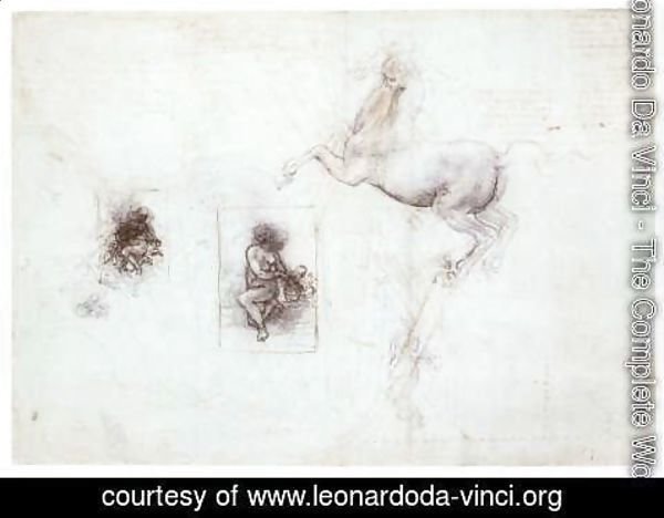 Leonardo Da Vinci - Studies of Leda and a horse