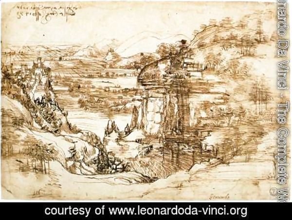 Leonardo Da Vinci - Landscape drawing for Santa Maria della Neve on 5th August 1473