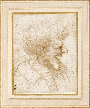 Caricature of a Man with Bushy Hair