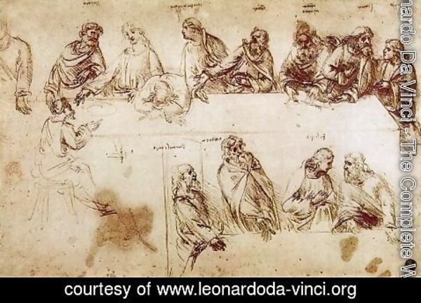 Leonardo Da Vinci - Study for the Composition of the Last Supper