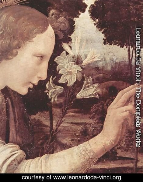 Leonardo Da Vinci - Annunciation (detail) 7