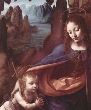 Leonardo Da Vinci - Madonna of the Rocks (detail)