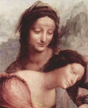 Leonardo Da Vinci - The Virgin and Child with St Anne  (detail)