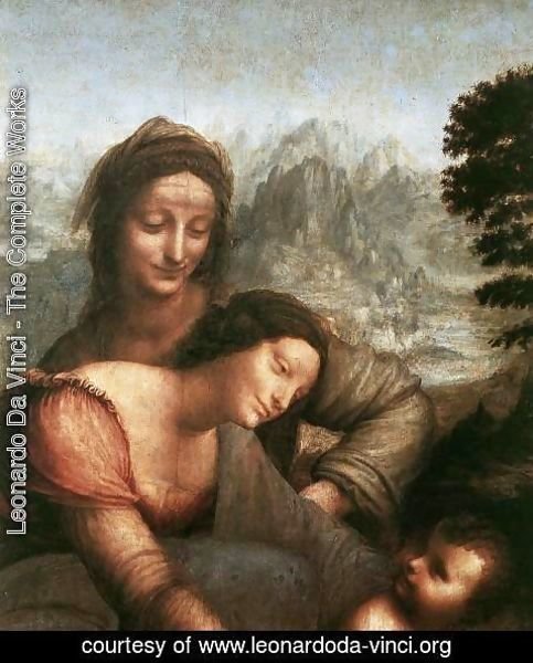 Leonardo Da Vinci - The Virgin and Child with St Anne (detail) 1