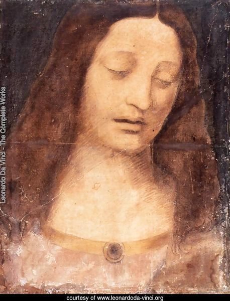 Head of Christ 2 by Leonardo Da Vinci | Oil Painting | leonardoda-vinci.org