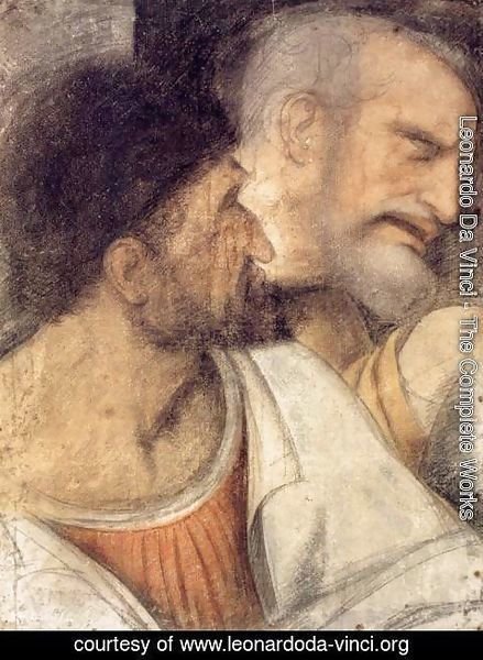 Leonardo Da Vinci - Heads of Judas and Peter