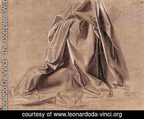 Leonardo Da Vinci - Drapery for a seated figure