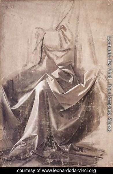 Leonardo Da Vinci - Drapery for a seated figure 2