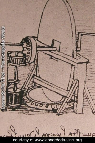 Leonardo Da Vinci - Design for a machine for grinding convex lenses