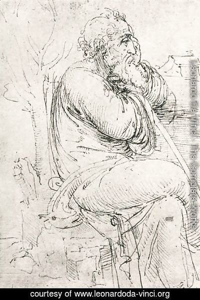 Leonardo Da Vinci - Seated Old Man