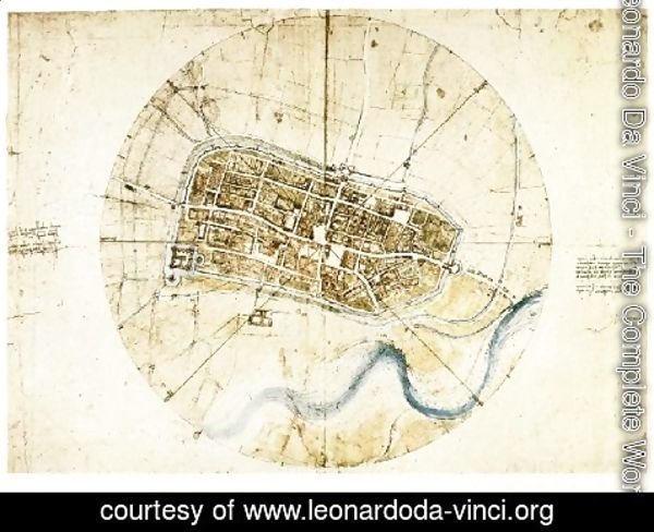 Leonardo Da Vinci - Town Plan Of Imola
