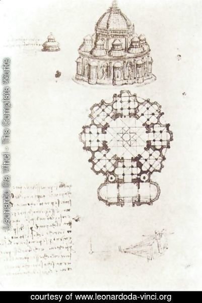 Leonardo Da Vinci - Study Of A Central Church