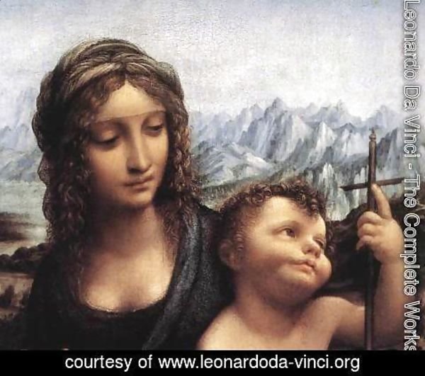 Leonardo Da Vinci - Madonna with the Yarnwinder (detail) after 1510