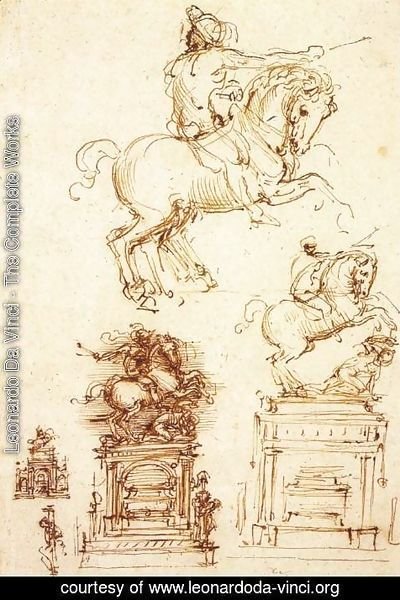 Leonardo Da Vinci - Study for the Trivulzio Equestrian Monument (1)  1508-10
