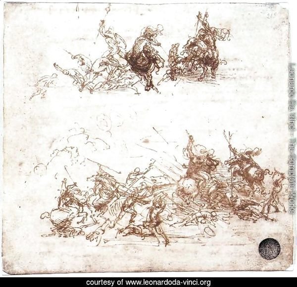 Study of battles on horseback and on foot 1503-04