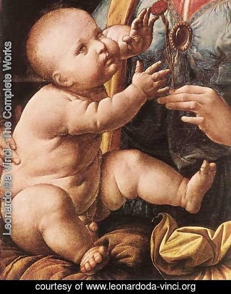 Leonardo Da Vinci - The Madonna of the Carnation (detail 2) 1478-80