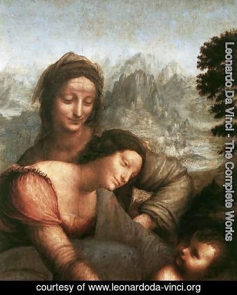 Leonardo Da Vinci - The Virgin and Child with St Anne (detail 1) c. 1510