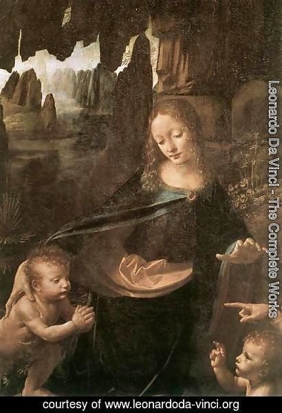 Leonardo Da Vinci - Virgin of the Rocks (detail 1) 1483-86