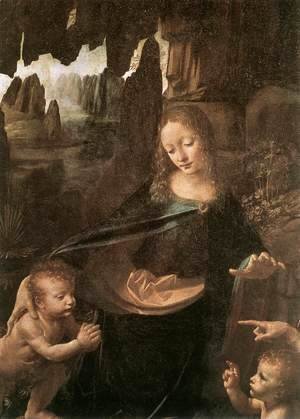 Leonardo Da Vinci - Virgin of the Rocks (detail 1) 1483-86